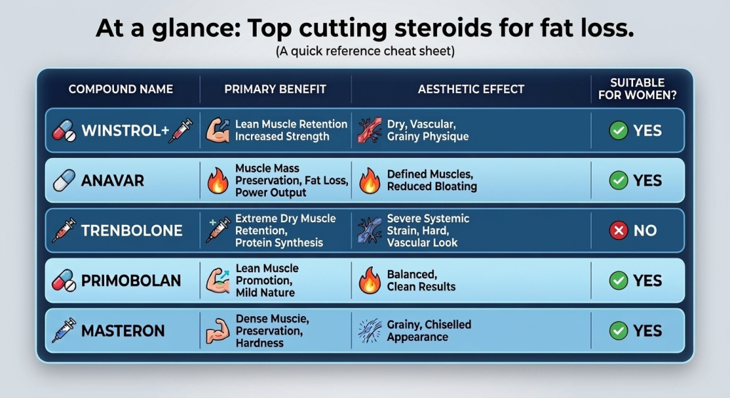 Cutting Steroids at a glance