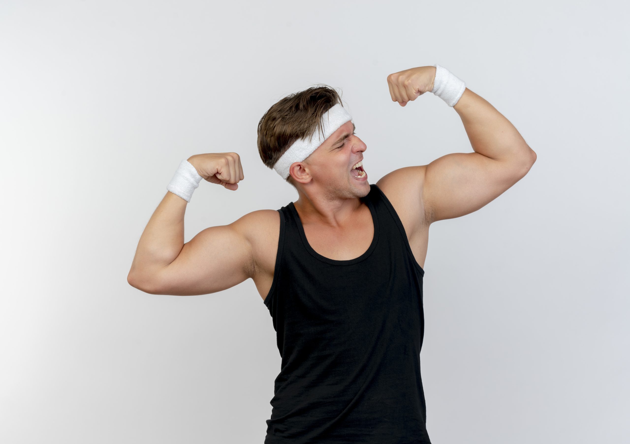 Man using steroids for muscle growth